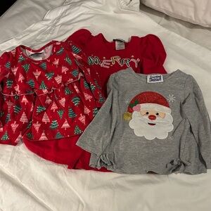 Counting Daisies Kids Christmas (2tops/1dress) - Red and Gray